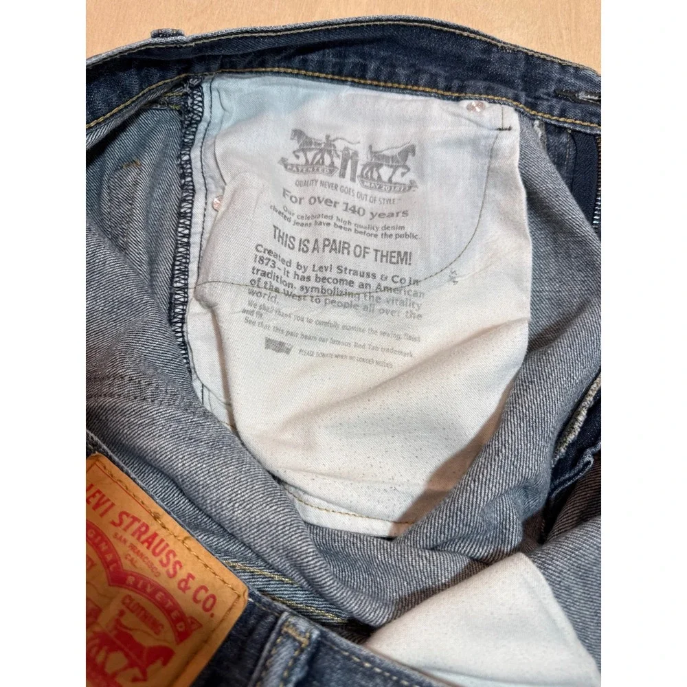 Levis 505 Regular Fit Jeans Mens 36x30 Medium Wash Blue Straight Leg Denim